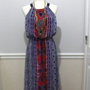 Flowy Chiffon Maxi Dress sz 4 Summer Vacation